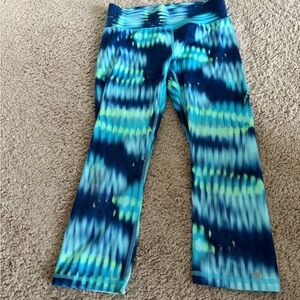 Blue Tie-Dye Cropped Leggings
